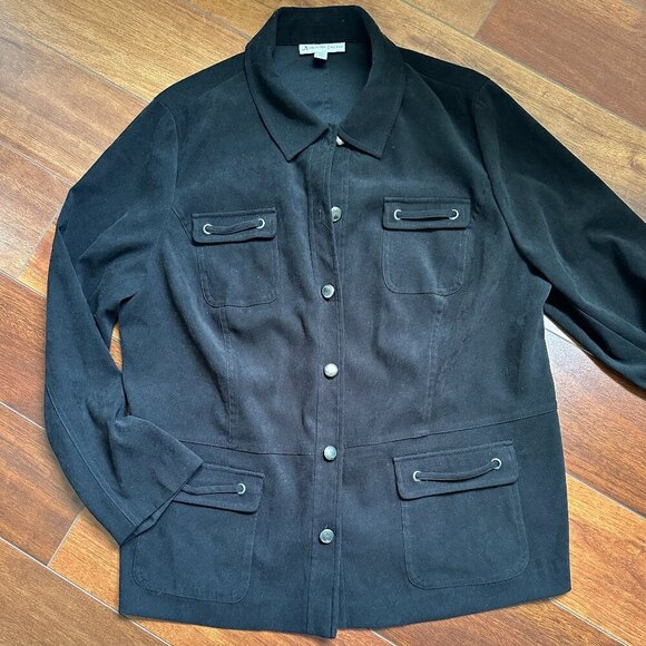 Vintage Suede Western Style Shirt Jacket Size 18W - Picture 1 of 7